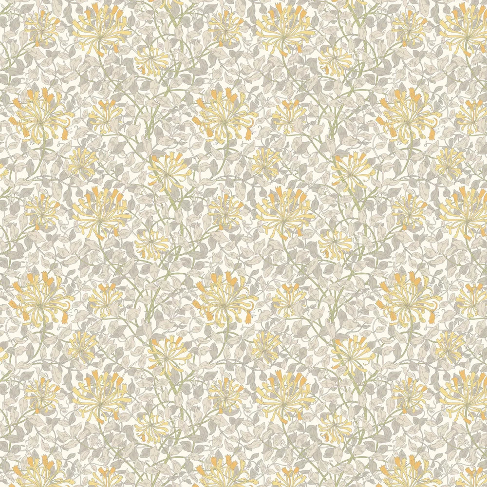 Honeysuckle Leaf Trail Wallpaper - Ohpopsi - Warm Grey