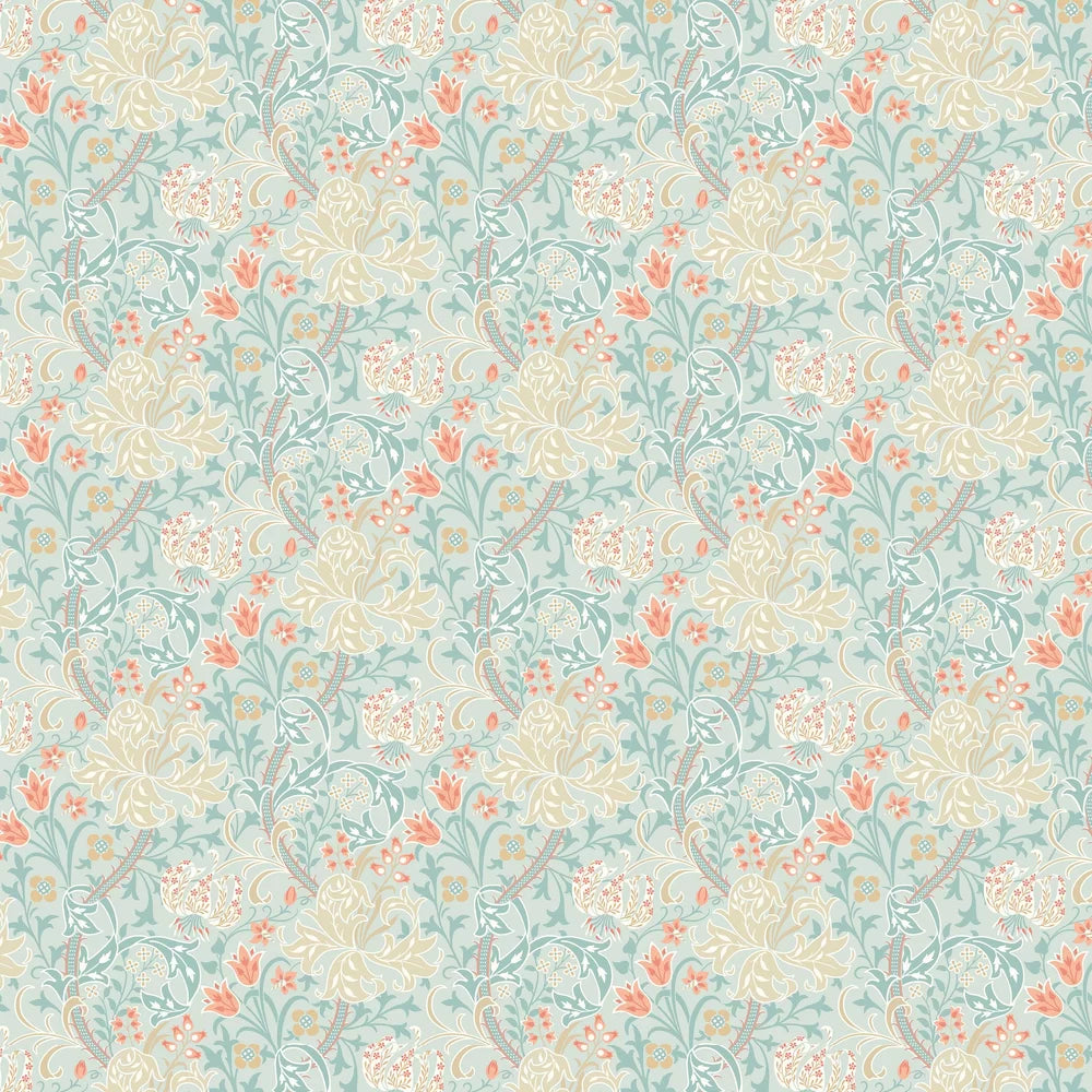 Lily Ogee Wallpaper - Ohpopsi - Duck Egg Blue