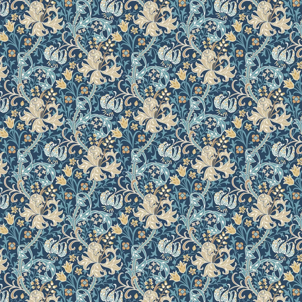 Lily Ogee Wallpaper - Ohpopsi - Navy Blue