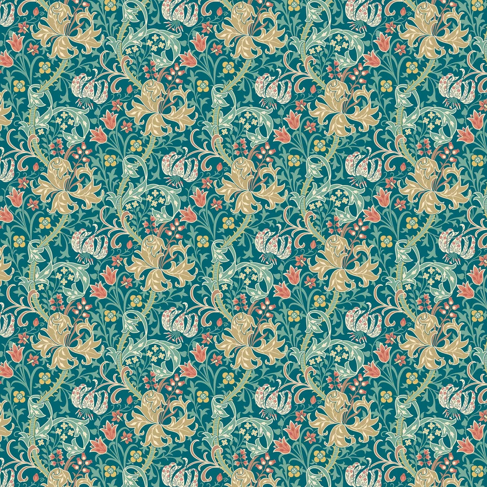 Lily Ogee Wallpaper - Ohpopsi - Teal