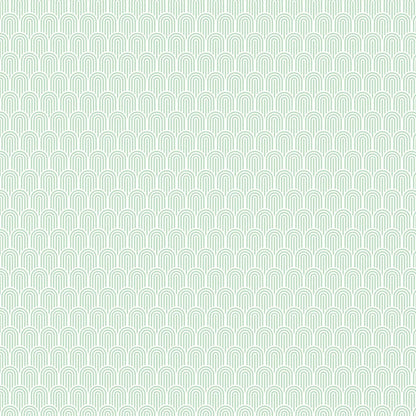 Retro Arch Wallpaper - Mint Green