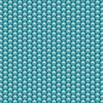 Retro Flower - Blooms Wallpaper - Teal Mix
