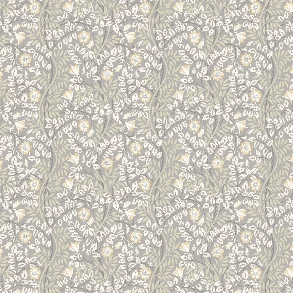 Rosehip Trail Wallpaper - Ohpopsi - Grey Stone