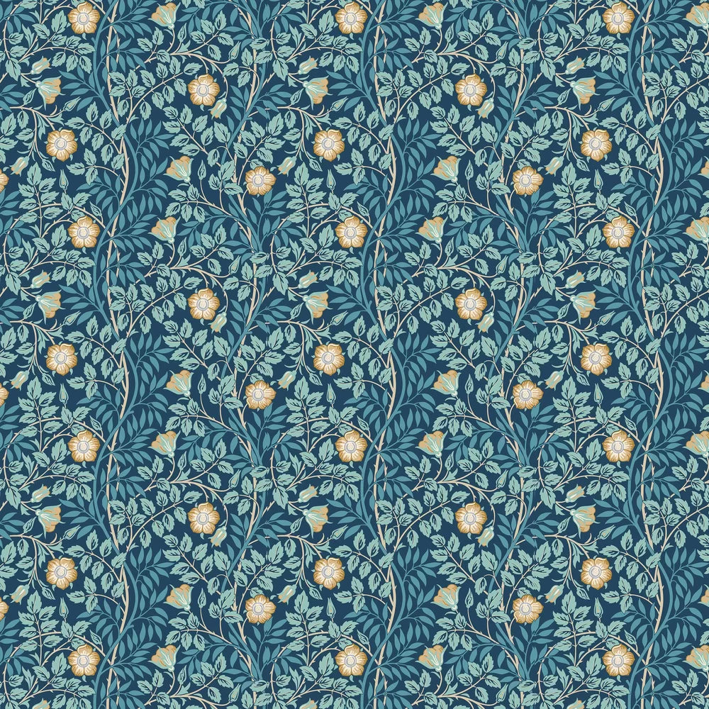 Rosehip Trail Wallpaper - Ohpopsi - Navy Blue