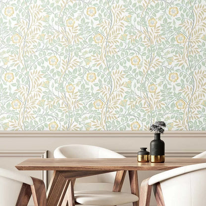 Rosehip Trail Wallpaper - Ohpopsi - Soft Mint