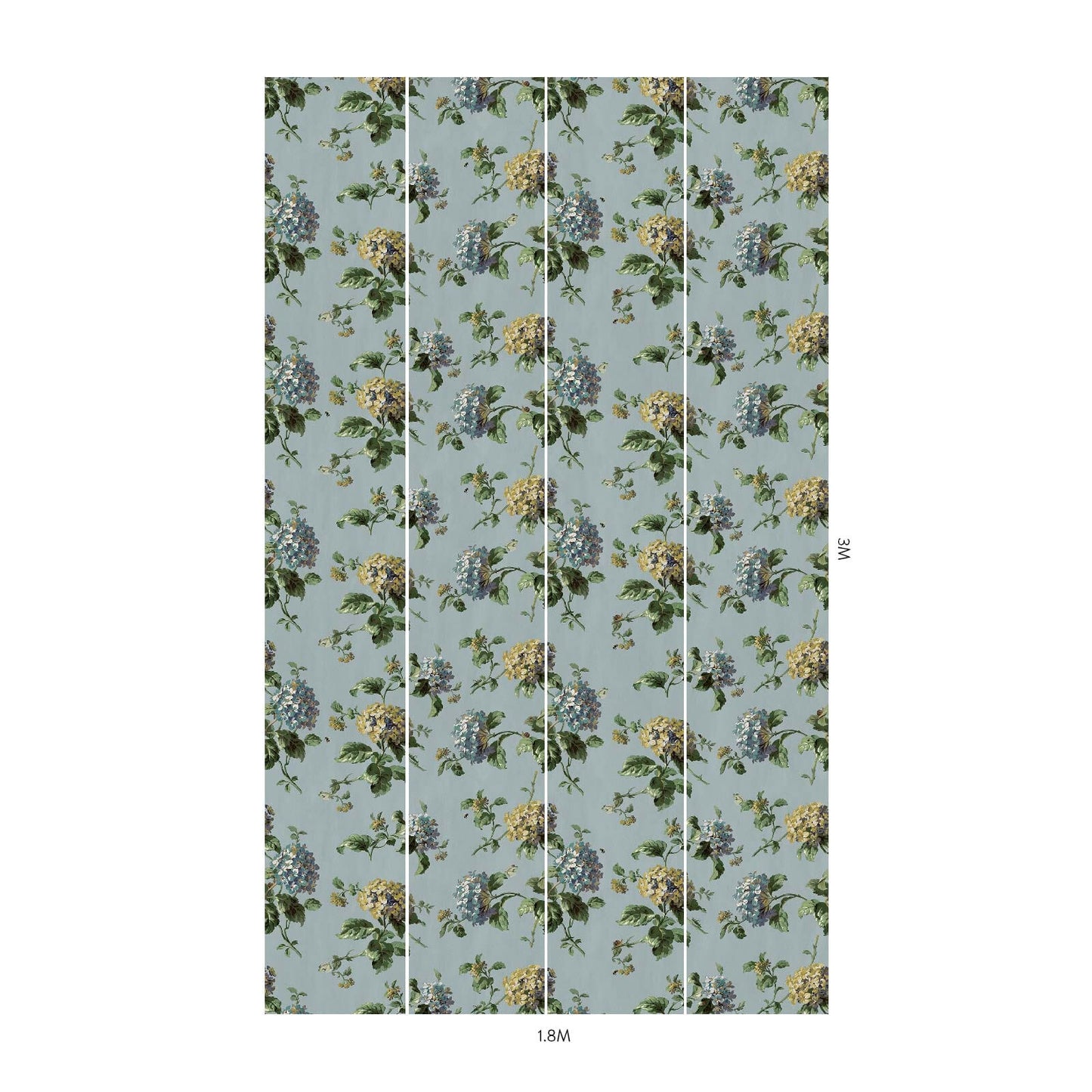 Hortensia Hybrid Mural Wallpaper - House of Hackney