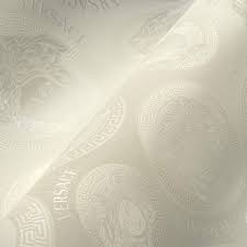 Medusa Plates  Wallpaper (Versace 3 Collection) - Ivory White