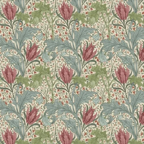 Sample - Lent Lily Wallpaper by William Morris - Plum/Bayleaf