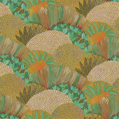 Fanned Trees Wallpaper - Ochre