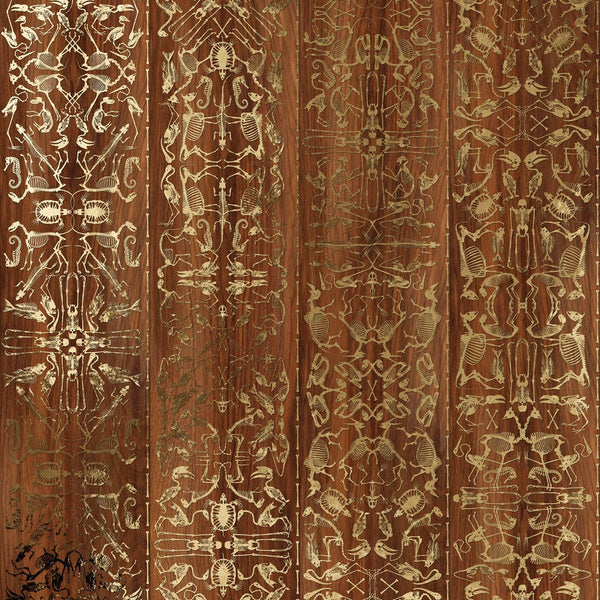 Sample – Skeleton Damask – Foil Wallpaper – Gold