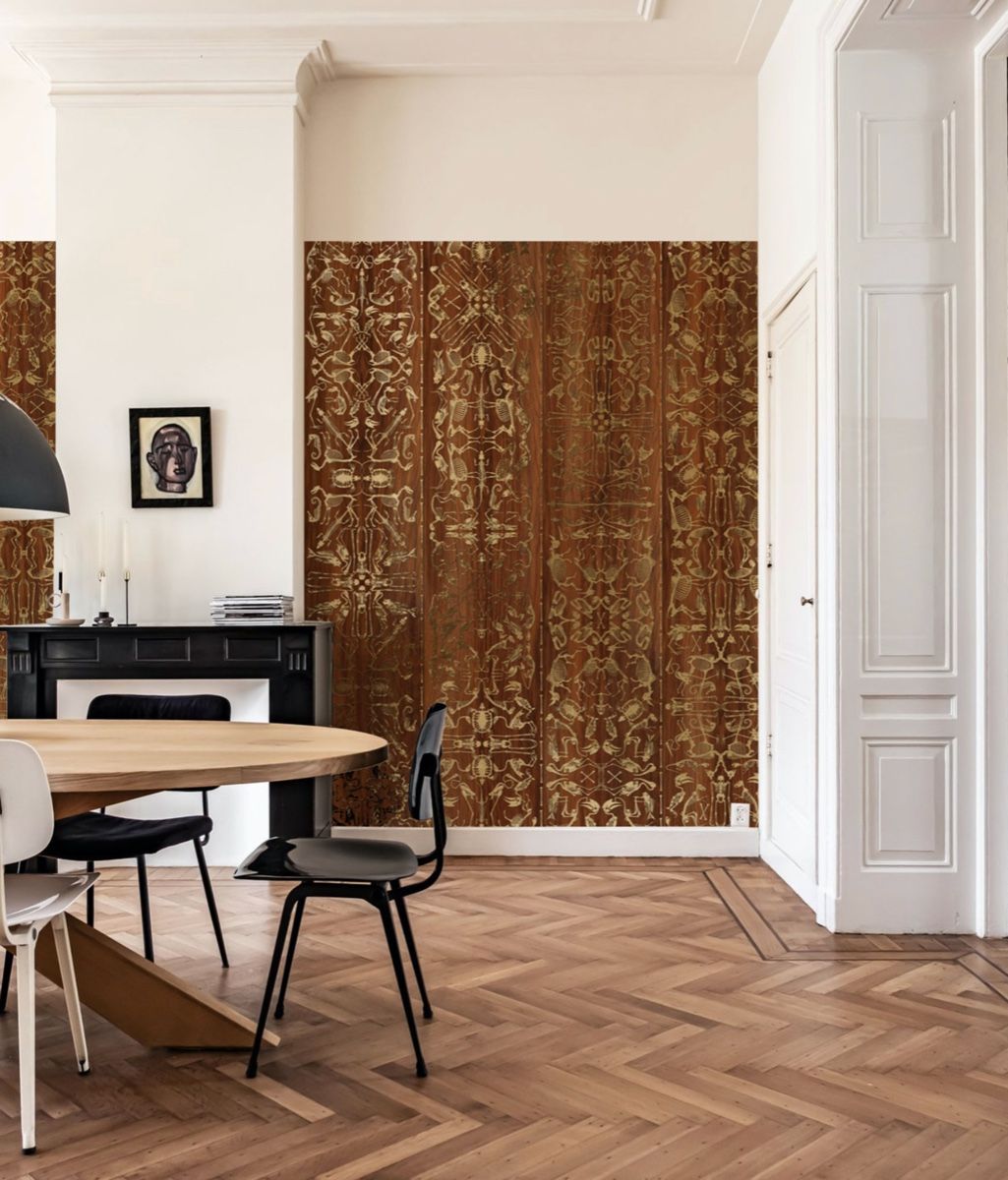 Skeleton Damask – Foil Wallpaper – Gold