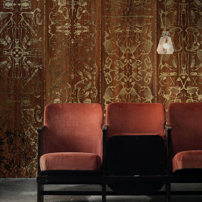 Skeleton Damask – Foil Wallpaper – Gold