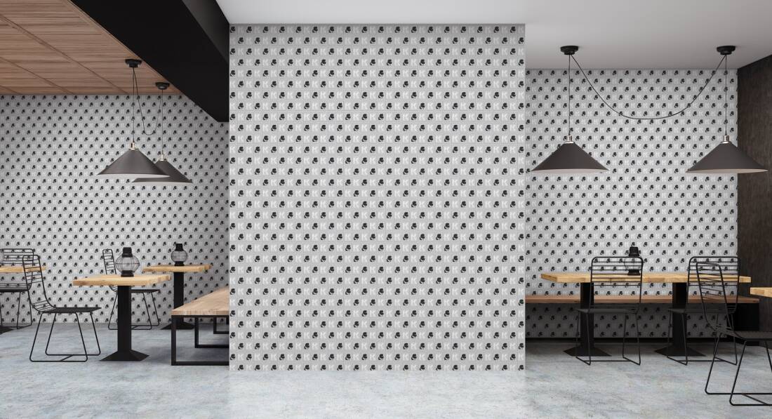 Cameo Wallpaper Heavy Weight Wallpaper - White Grey