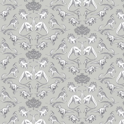 Dotty Dinosaurs Wallpaper - Grey
