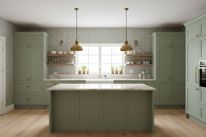 Kitchen - Soft Mortar Brick Wallpaper Washed Grey 369792
