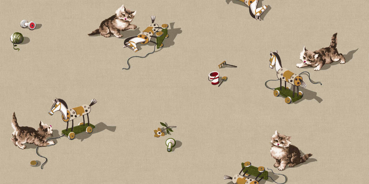 Sample – Kittens Wallpaper - Jute