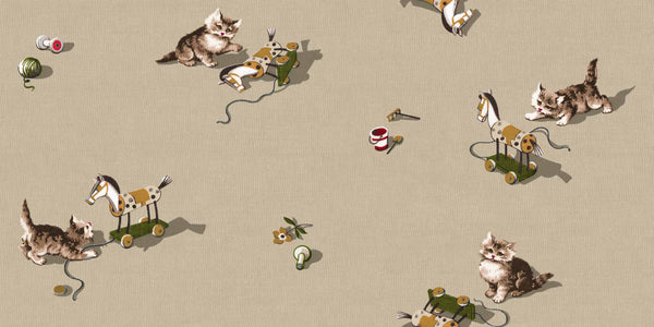 Sample – Kittens Wallpaper - Jute