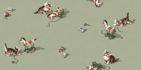 Sample – Kittens Wallpaper - Mint