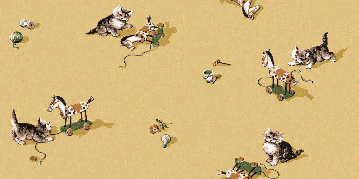 Sample – Kittens Wallpaper - Mustard