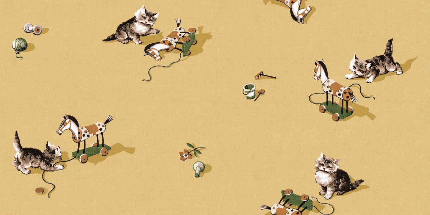 Sample – Kittens Wallpaper - Mustard