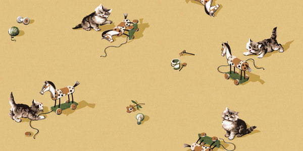 Sample – Kittens Wallpaper - Mustard