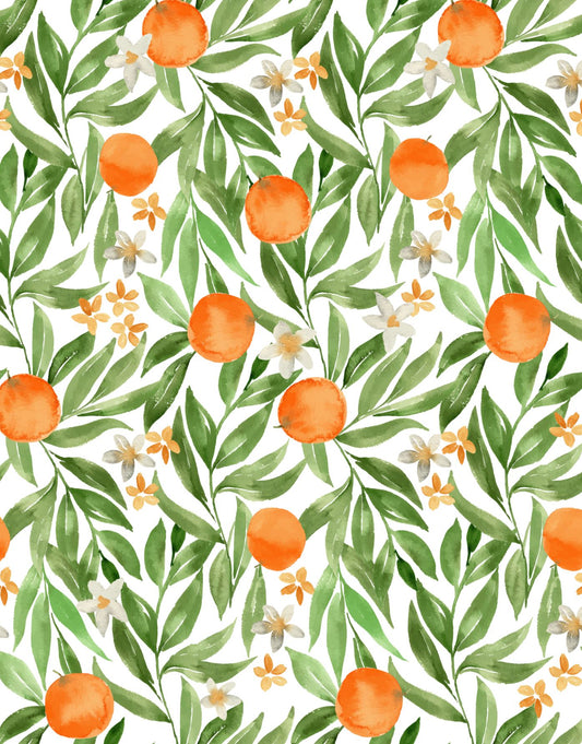 French Orange Wallpaper - Custom Printed Wallpaper