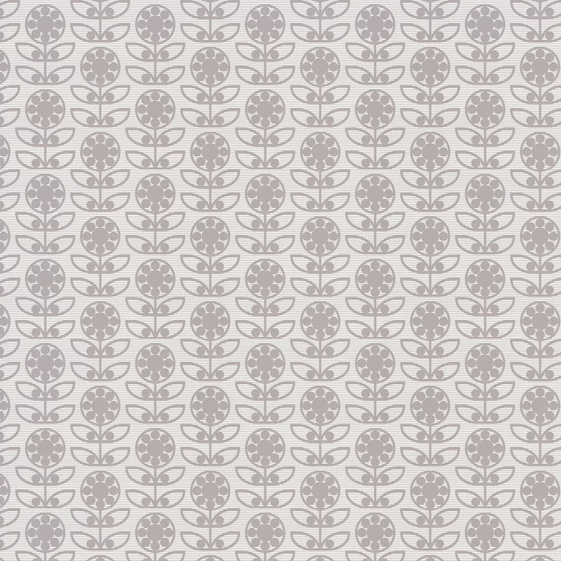 Sample - Retro Dotty Flower Wallpaper - Grey