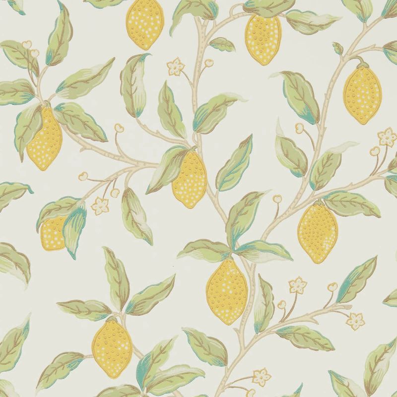 Sample - Lemon Tree by Morris Wallpaper - Bay Leaf