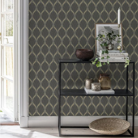Lilly Geometric Wallpaper - Black