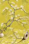Pine Shadow Wisteria Wallpaper - Ochre/Lime