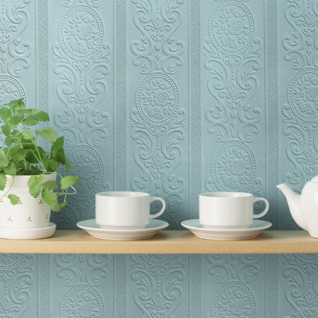 Sample - Louisa Textured Anaglypta Wallpaper - Paintable