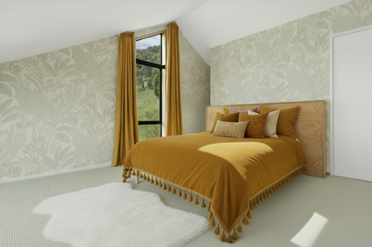 Luxe bedroom with cushions