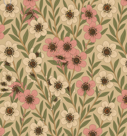 Gentle Manuka Mural Customisable Mural (per m2)