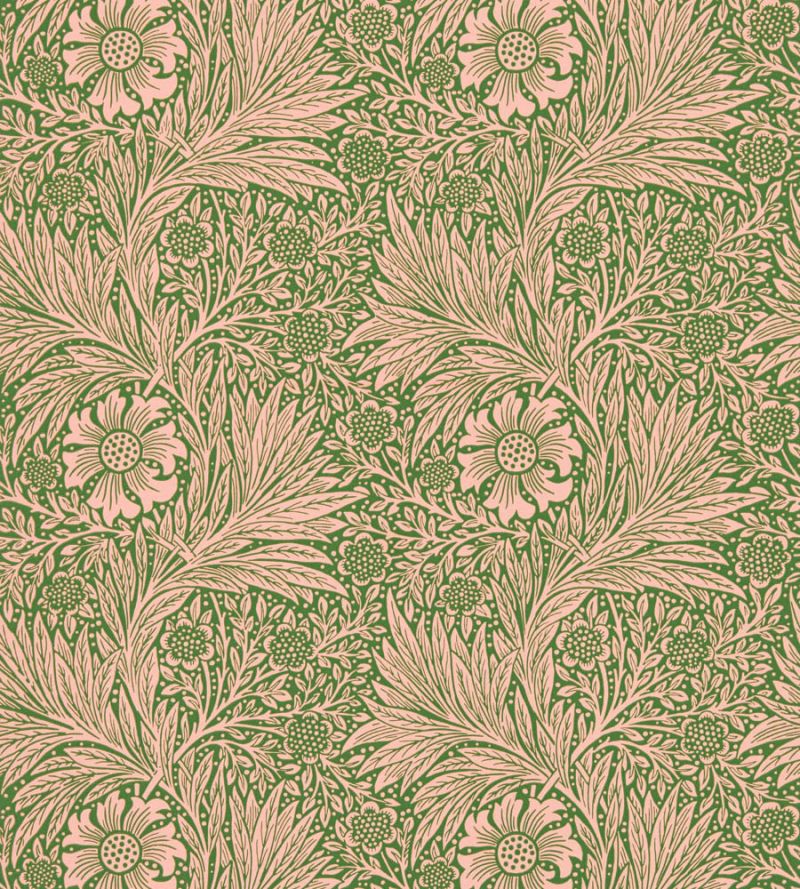 Marigold Wallpaper - Olive/Pink