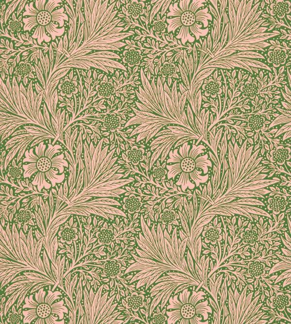 Sample - Marigold Wallpaper - Olive/Pink