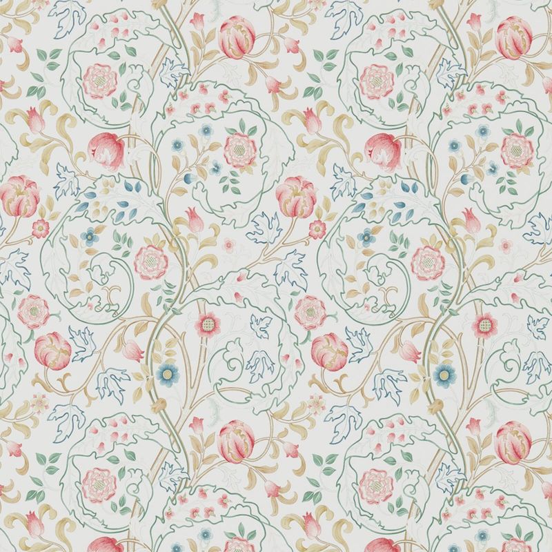 Sample - William Morris Mary Isobel Wallpaper - Pink/Ivory