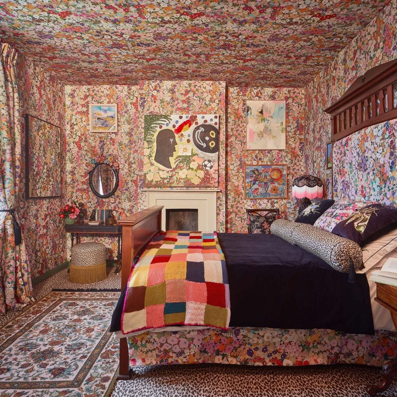 Hollyhocks Hybrid Wallpaper Mural - House of Hackney