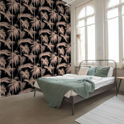 Lola Palm Wallpaper - Blush-Black