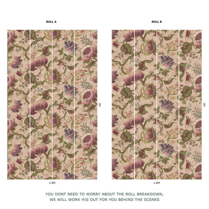 Meliora Jacobean Floral Hybrid Mural – Tourmaline