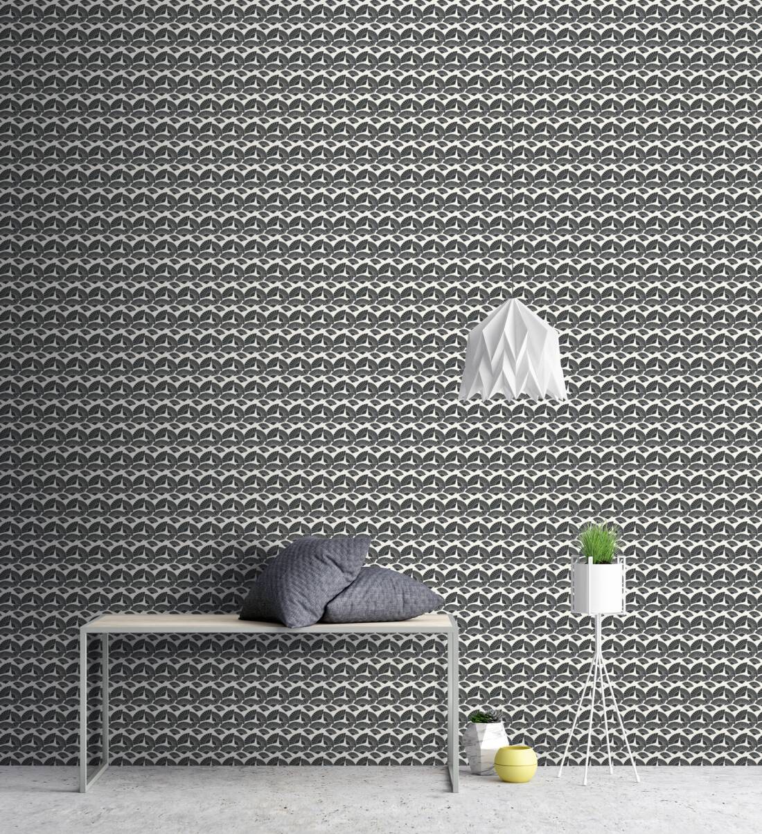 Deco Fanfare Heavy Weight Wallpaper - Black/White