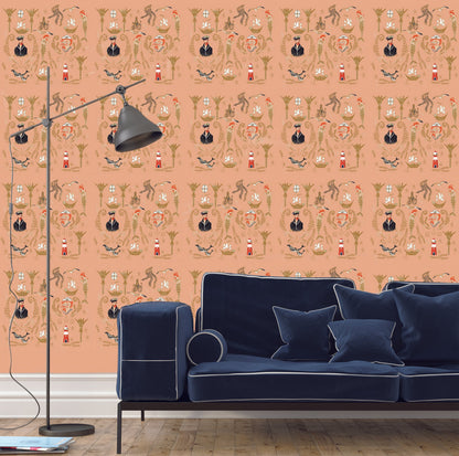 Mermaid Shipwreck - Coral - Custom Sized Wallpaper Mural (per m2)