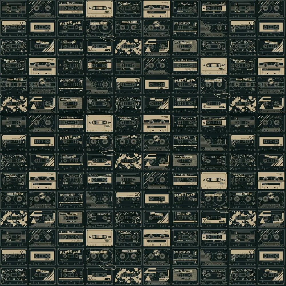 C60 Tape Cassette Wallpaper - Black