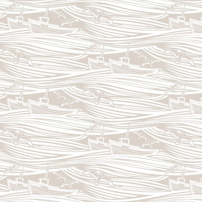 Whitby Boat Wallpaper - Stone
