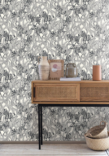 Hiding Zebra Wallpaper - 2 Colours