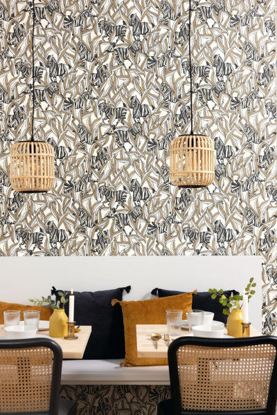 Hiding Zebra Wallpaper - 2 Colours