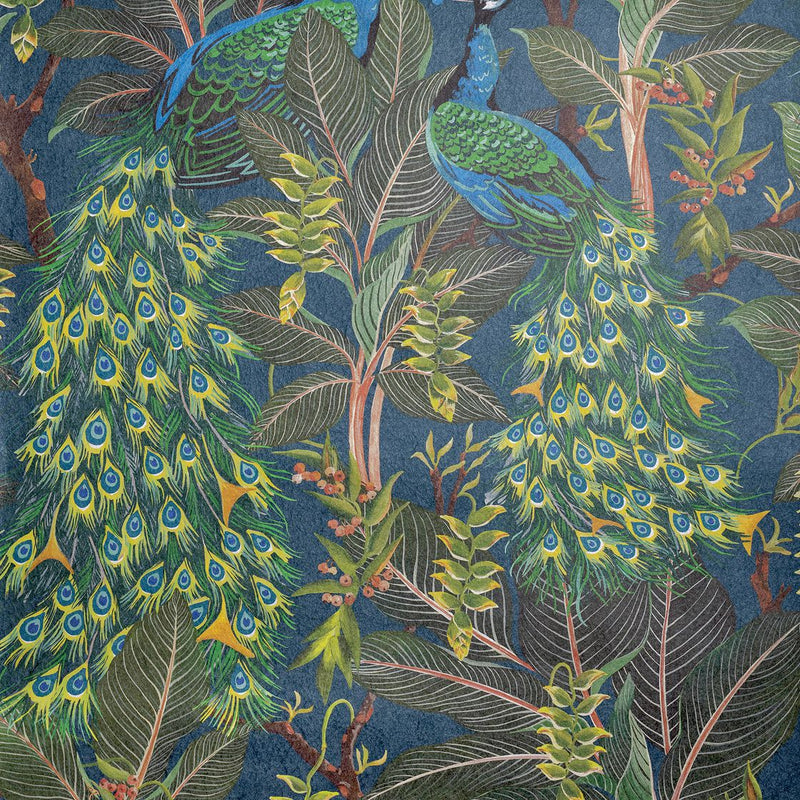 Sample - Royal Peacock Wallpaper - Midnight