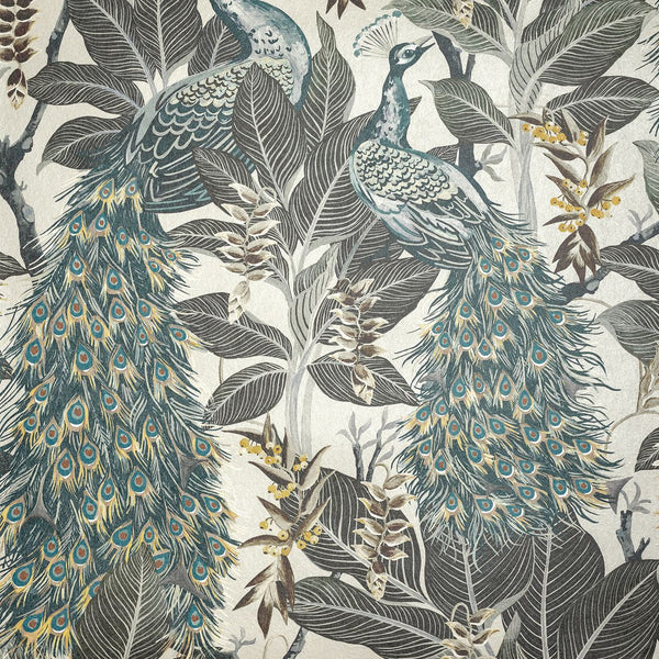 Sample - Royal Peacock Wallpaper - Vintage White