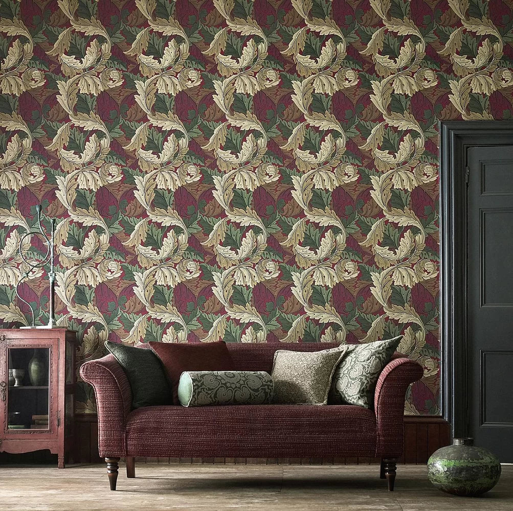 Acanthus by Morris Wallpaper - Madder/Thyme