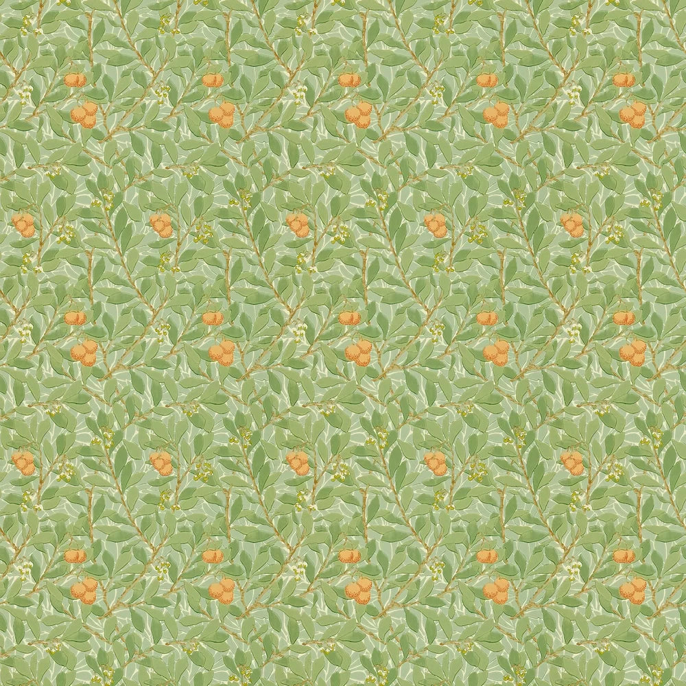 Arbutus by Morris Wallpaper - Green/Terracotta