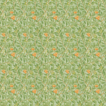 Arbutus by Morris Wallpaper - Green/Terracotta